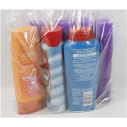 BAG OF ASSORTED SHAMPOO, BODY WASH AND CONDITIONER