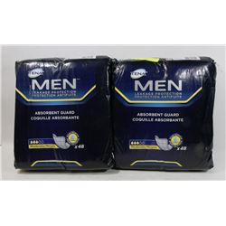 2 PACKS OF 48 TENA MENS ABSORBENT GARMENTS