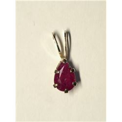 2) 14K YELLOW GOLD RUBY PENDANT