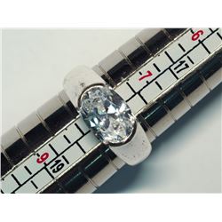 7) STERLING SILVER WHITE TOPAZ RING