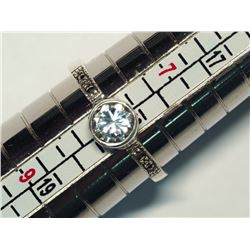11) STERLING SILVER CZ & MARCASITE RING