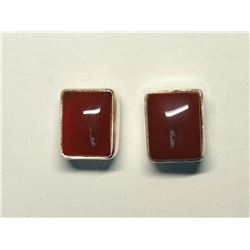 13) STERLING SILVER AGATE EARRINGS