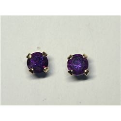 16) 14K YELLOW GOLD AMETHYST SCREWBACK EARRINGS
