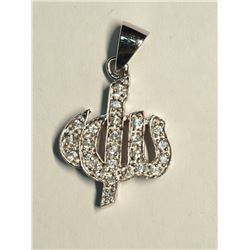21) STERLING SILVER CUBIC ZIRCONIA PENDANT