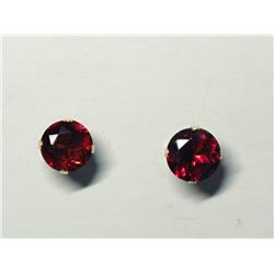 34) 14K YELLOW GOLD GARNET EARRINGS