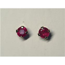 49) 14K YELLOW GOLD RUBY EARRINGS