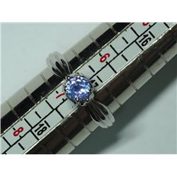 51) STERLING SILVER TANZANITE RING
