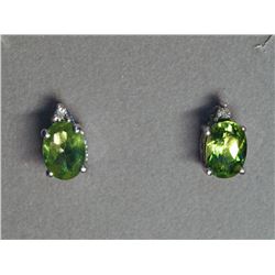 56) STERLING SILVER PERIDOT EARRINGS