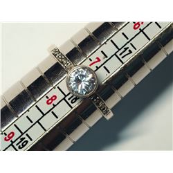 63) STERLING SILVER CZ & MARCASITE RING