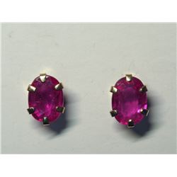 70) 10K YELLOW GOLD RUBY EARRINGS