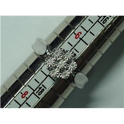 72) STERLING SILVER 7 DIAMOND RING
