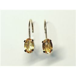 73) 10K YELLOW GOLD CITRINE EARRINGS