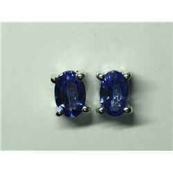 76) STERLING SILVER TANZANITE EARRINGS