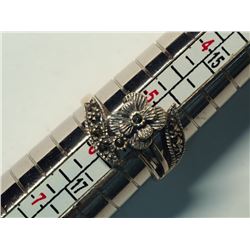 84) STERLING SILVER MARCASITE RING