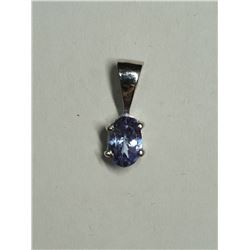 92) STERLING SILVER TANZANITE PENDANT