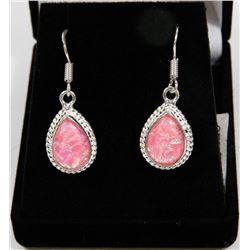 #138-AUSTRALIAN TRIPLE OPAL GEMSTONE EARRINGS