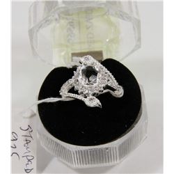 #159-WHITE TOPAZ GEMSTONE  RING