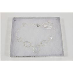 #158-WHITE TOPAZ GEMSTONE NECKLACE