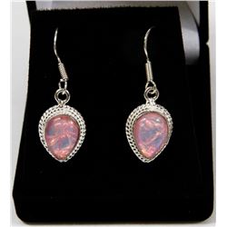 #147-AUSTRALIAN TRIPLE OPAL GEMSTONE EARRINGS