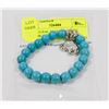 Image 1 : #74-NATURAL BLUE TURQUOISE BEAD BRACELET