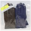 Image 1 : 2 PACK OF LADIES LEATHER GLOVES, SIZE MED