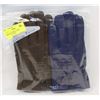 Image 1 : 2 PACK OF LADIES LEATHER GLOVES, SIZE MED