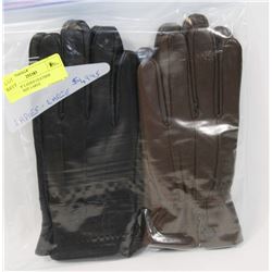 2 PACK OF LADIES LEATHER GLOVES, SIZE LARGE