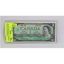 1867-1967 CENTENNIAL CANADIAN ONE DOLLAR BANKNOTE.