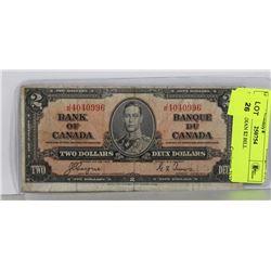1937 CANADIAN $2 BILL