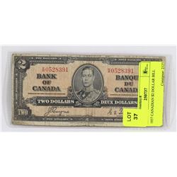 1937 CANADIAN $2 DOLLAR BILL