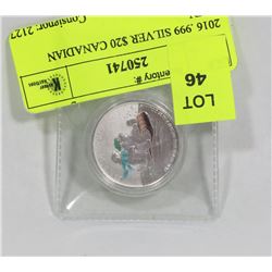 2016 .999 SILVER $20 CANADIAN COIN