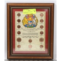 FRAMED CANADIAN PENNY COLLECTION