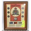 Image 1 : FRAMED 1973 SALUTE TO THE RCMP STAMPS AND COINS