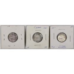 LOT OF 3 CANADIAN SILVER 1867-1967 DIMES.