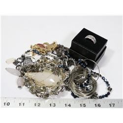 BAG OF FASHION JEWELLERY INCL LIA SOPHIA RING,