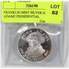 Image 1 : FRANKLIN MINT SILVER JOHN ADAMS PRESIDENTIAL