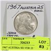 Image 1 : 1967 AUSTRIA SILVER 25 SCHILLING COIN.
