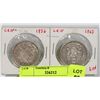 Image 1 : 1956 & 1965 CANADIAN SILVER 50 CENT COINS.