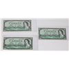 Image 1 : LOT OF THREE 1954 CANADIAN SEQUENTIAL $1.00 BANK