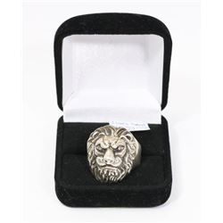 STERLING SILVER LIONS HEAD RING SIZE 12.