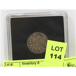 1914 CANADIAN 10 CENT SILVER COIN.