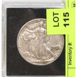 1942 UNITED STATES LIBERTY SILVER HALF DOLLAR