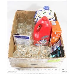 BOX W/12-PC GLASSWARE SET, FOOD STORAGE