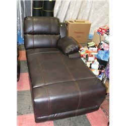 NEW BROWN LEATHERETTE CHAISE LOUNGE