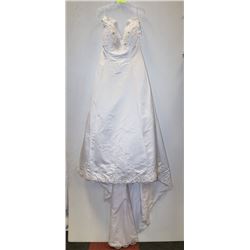 GEMINI BRIDAL SIZE 10 WHITE A-LINE CORSET BACK