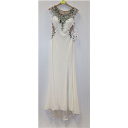 TONY BOWLS PARIS SIZE 12 OFF WHITE EVENING GOWN/