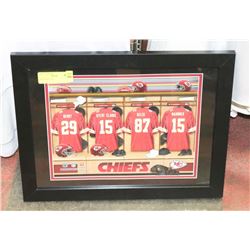 CHIEFS FRAMED MATTED PICTURE.