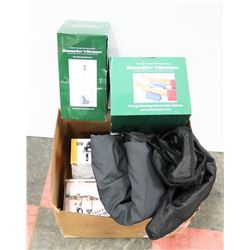 BOX INCLUDING BUG VACCUM, HEATED DOG BLANKET,