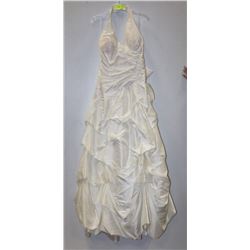 GEMINI BRIDAL SIZE 12 OFF-WHITE HALTER TOP A-LINE