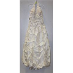 GEMINI BRIDAL SIZE 16 OFF-WHITE HALTER TOP A-LINE